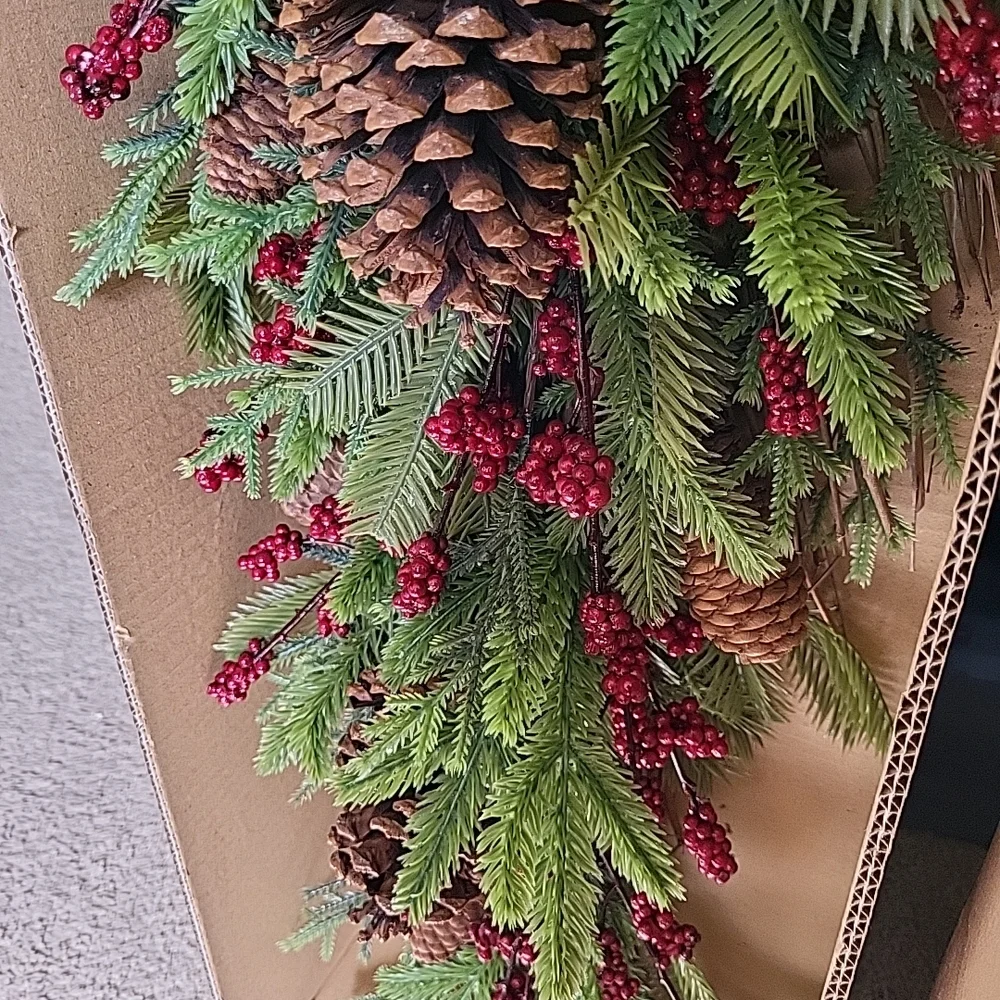 Boston Warehouse Trading Company Festive Pinecone and Berry Holiday Swag - New